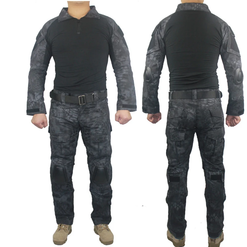 Tactical Gen3 Multicam Black Camo Military Uniform Clothes Suit Men US Army clothes Combat Shirt + Cargo Pants Elbow Knee Pads