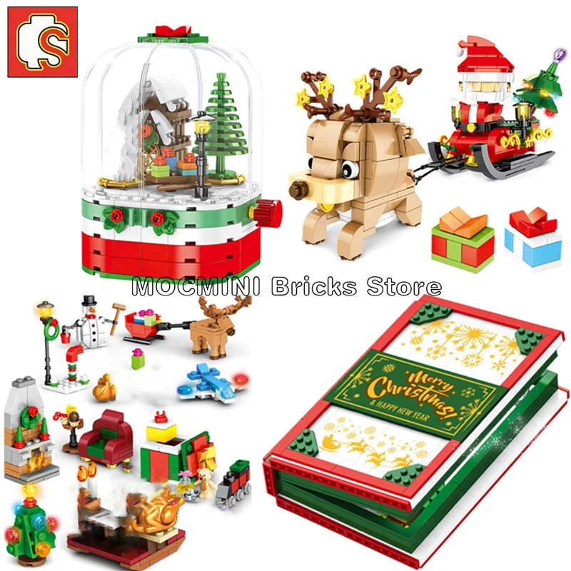 Конструктор Sembo конструктор Санта хрустальный шар светильник кой вращающаяся