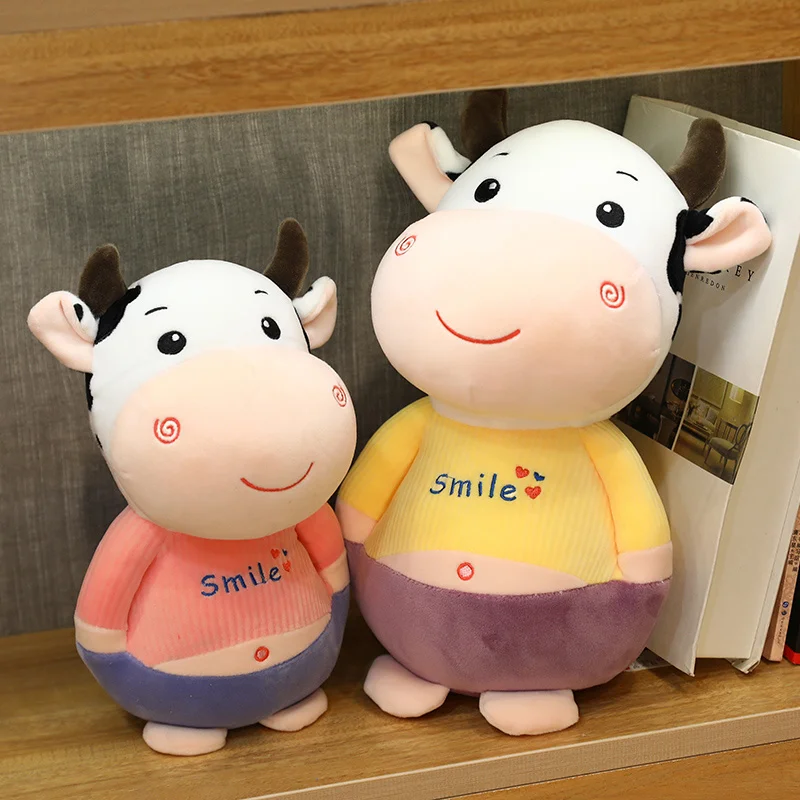 

25/30cm Cute Funny Cattle Plush Toy Stuffed Soft Animal Kawaii Cow Christmas Gift for Kids Home Accessories Birthday present