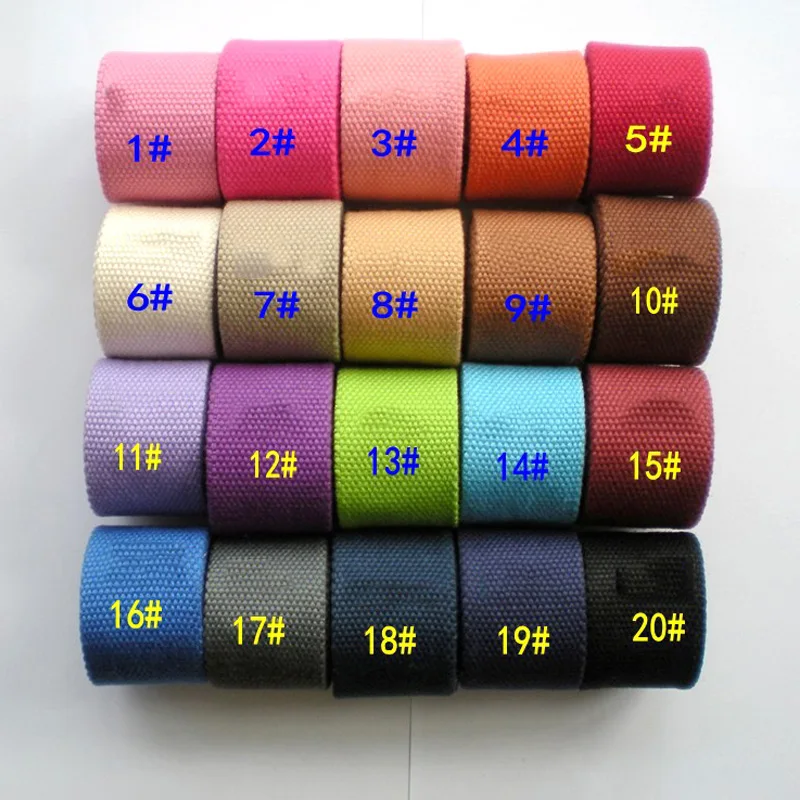 

50yards 2.5cm Width 2mm Thick Polyester-cotton Webbings Canvas Bag Webbing Ribbon Backpack Belt Strapping Bias Binding Tape