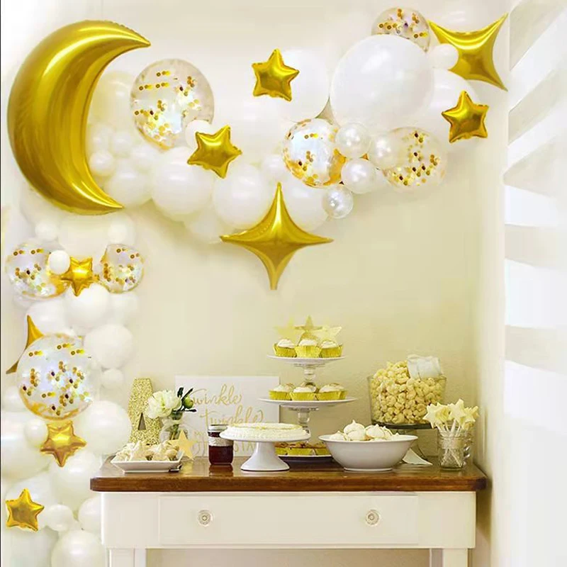 

Happy Eid Mubarak Balloons Ramadan Decoration 30inch Gold Moon Foil Confetti Latex Balloons Muslim Festival Party Decor Supplies