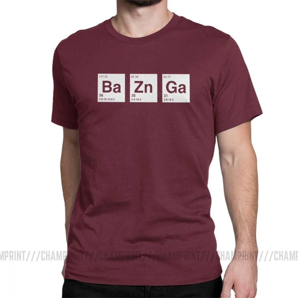Мужские футболки с надписью «The Big Bang Theory Breaking Bad Bazinga», топы Sheldon Cooper Geek TBBT, футболка с коротким рукавом, футболка с идеей подарка - Цвет: Бургундия