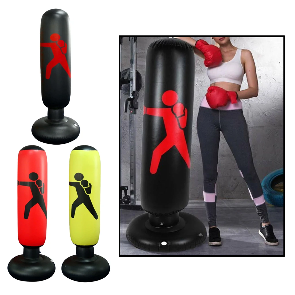 63 Inch Inflatable Boxing Punching Bag Fitness for Kids Adult | Спорт и развлечения