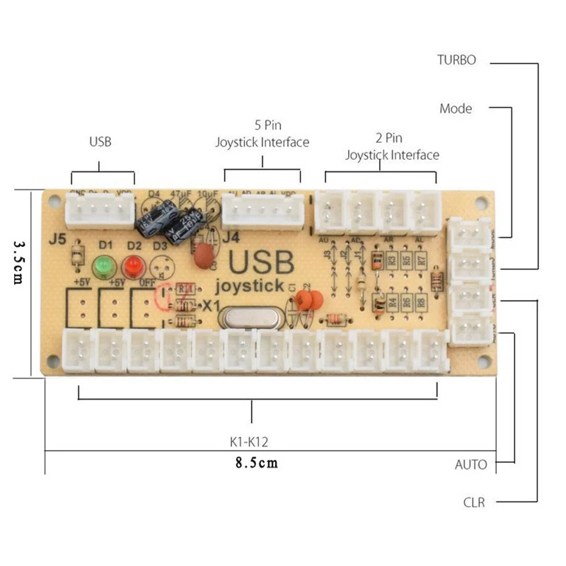 Diy аркадная игра комплект Usb к нулю плата с временной задержкой Usb энкодер к ПК/Raspberry Pi 8 способ джойстика кнопка 2 игрока набор