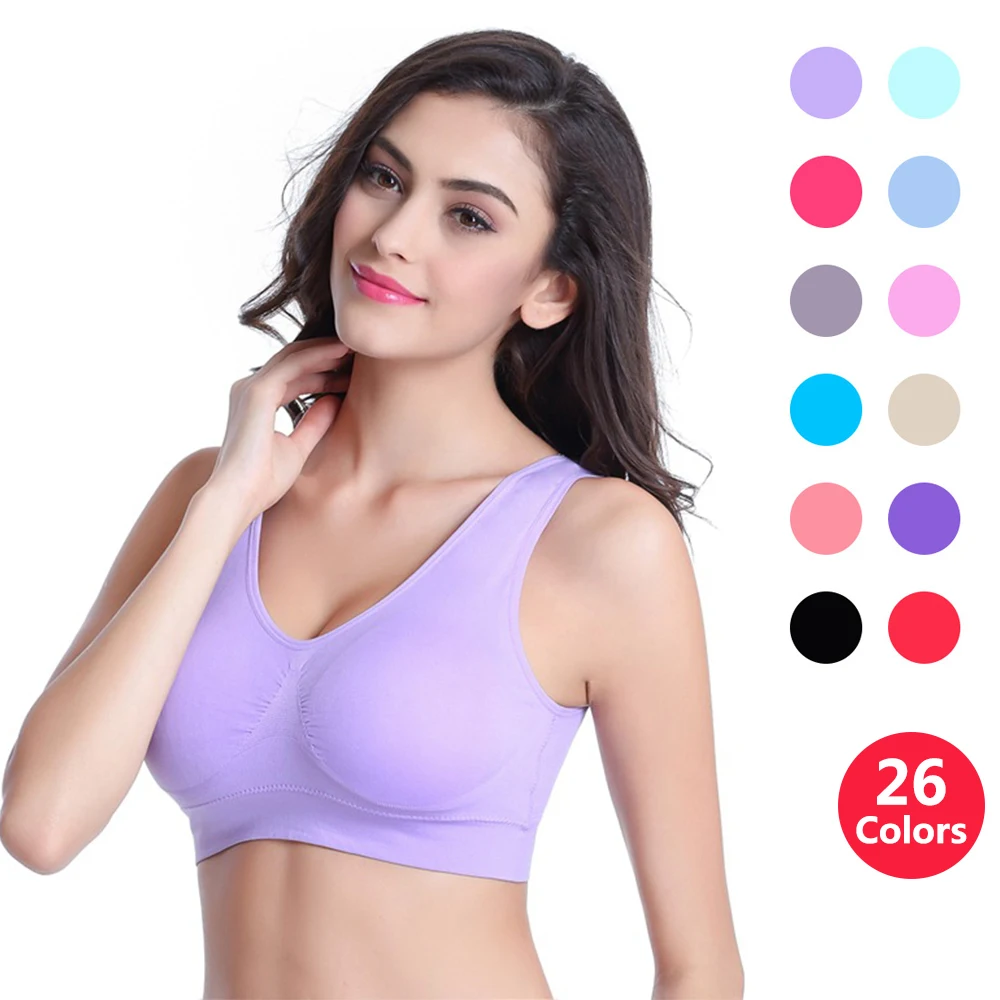 

Women’s Bras Sexy Wireless Brassiere Activewear Bra For Women Padded Bras Push Up Bra Big Plus Size S-6XL Solid Color 13 Colors
