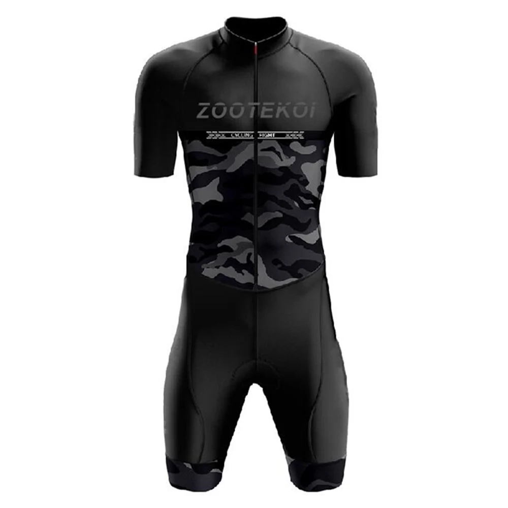 

ZOOTEKOI Triathlon Skin Clothes Men's Short-Sleeved Cycling Wear Suit Comfortable Road Bike traje para hombre 9d Gel Pad