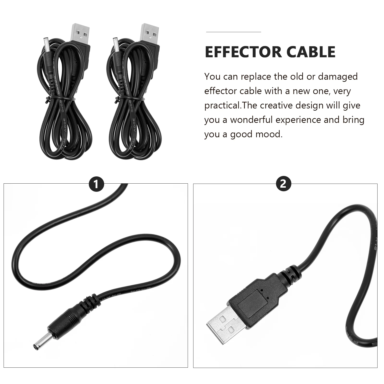 2pcs Simple Practical Single Effector USB Cables Instrument | Спорт и развлечения