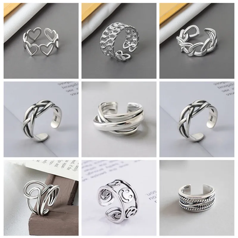 

Fashion Simple Cool Hollow Out Ring Geometry Irregular Distortion Multilayer Cross Twist Ring For Women Girls Men Party Jewelry