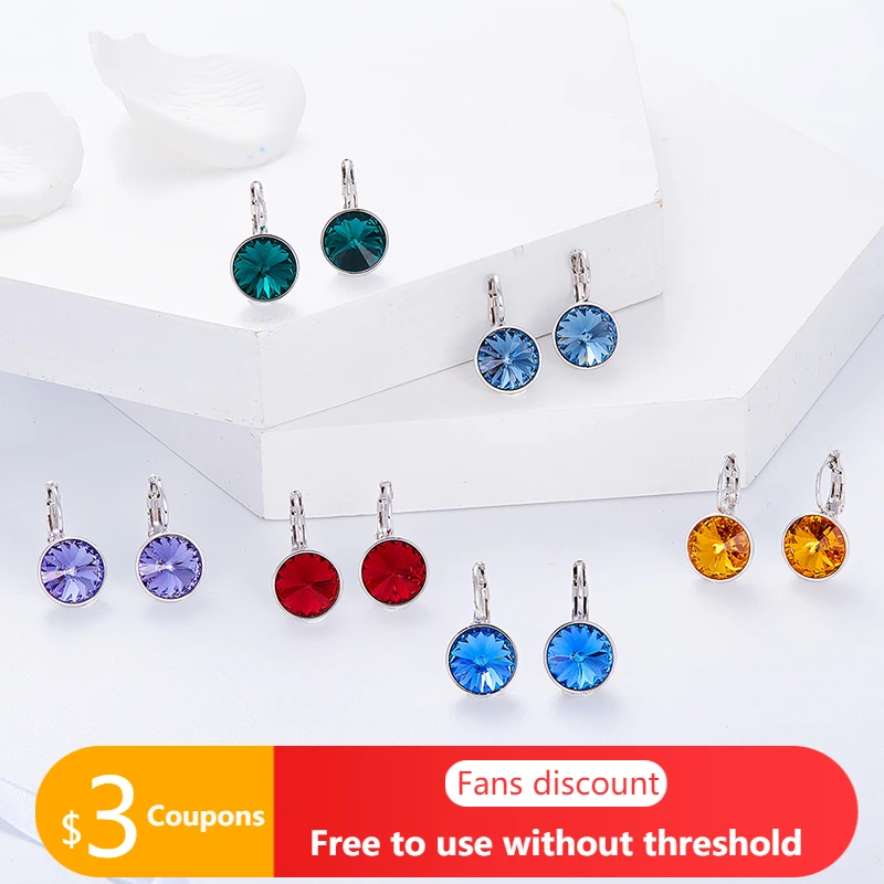 

Женские серьги в форме цветка, с кристаллами, круглые кулоны и подвески