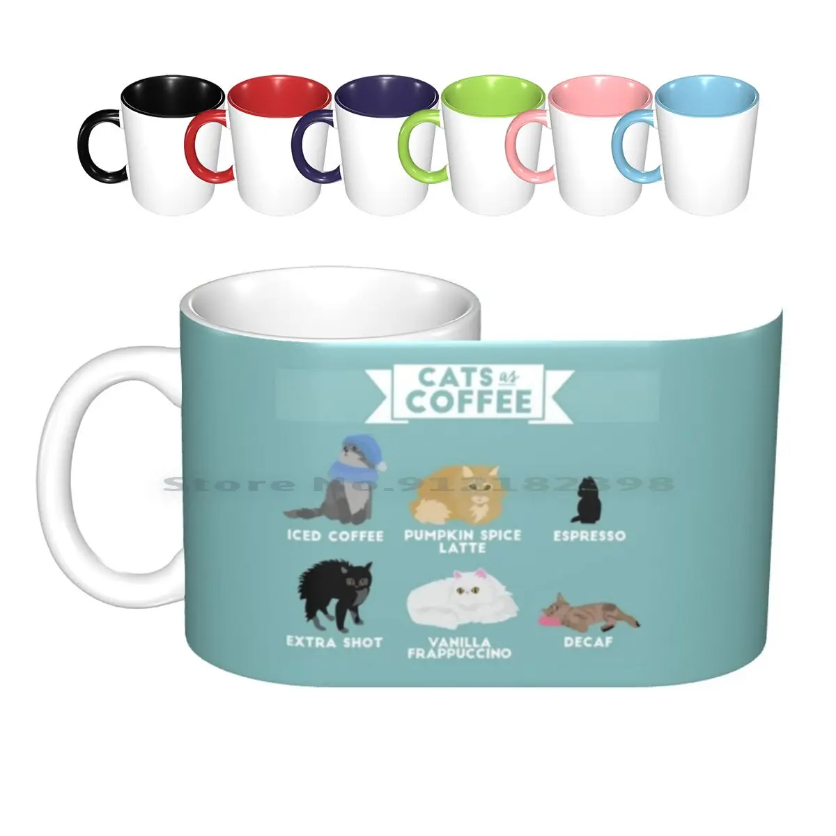 

Кошачьи и кофейные керамические кружки, кофейные чашки, Кружка для молока и чая, котята, котята, кошачья кофейная латте, ванильный фраппучин...