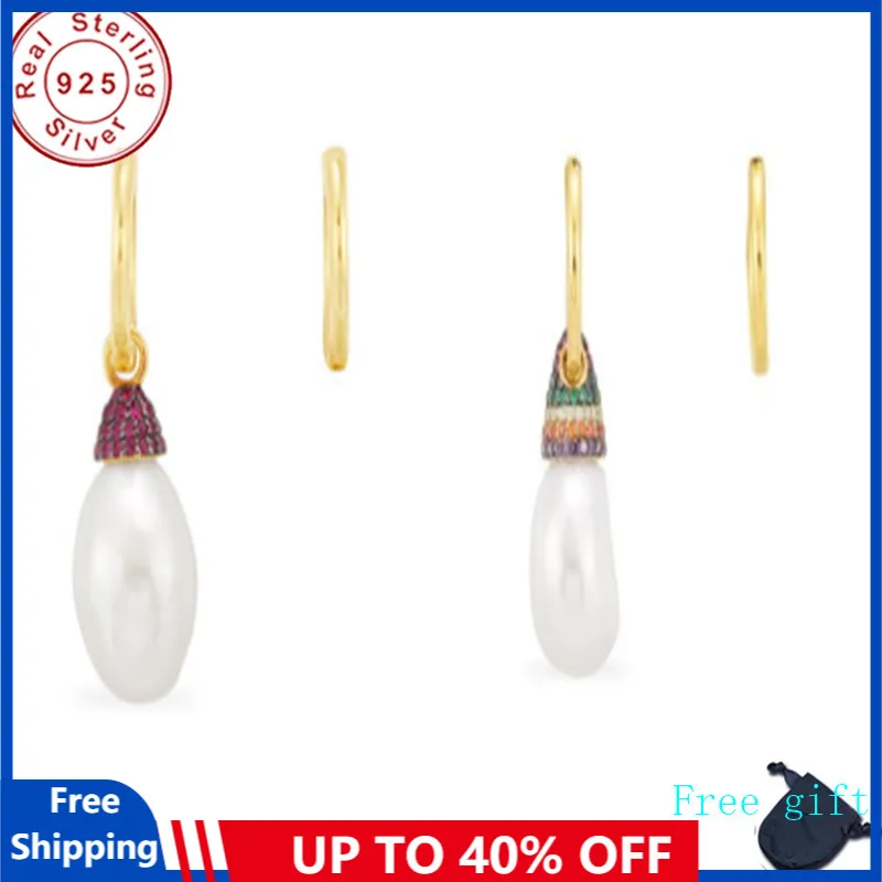 

S925 Sterling Silver Opal Earring Daily Commute All-match Shiny Sweet Female Earrings Fashion Luxurious Monaco Jewelry