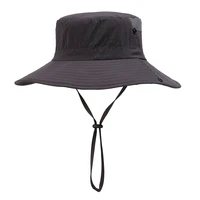 outdoor work travel hiking mens wide brim fisher hat sunscreen uv protection fishing bucket cap wholesale custom solid color