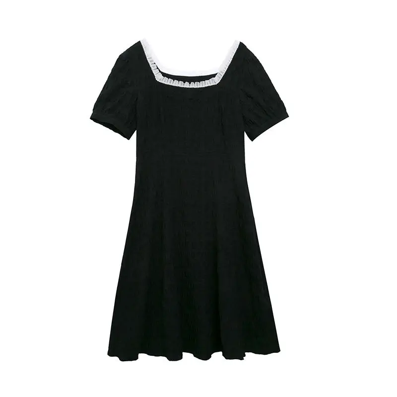 

COCOEPPS 4XL Summer Large Size Square Collar Dress Women Casual Big Size Purple Office Work Dress Plus Size Long Party Vestidos