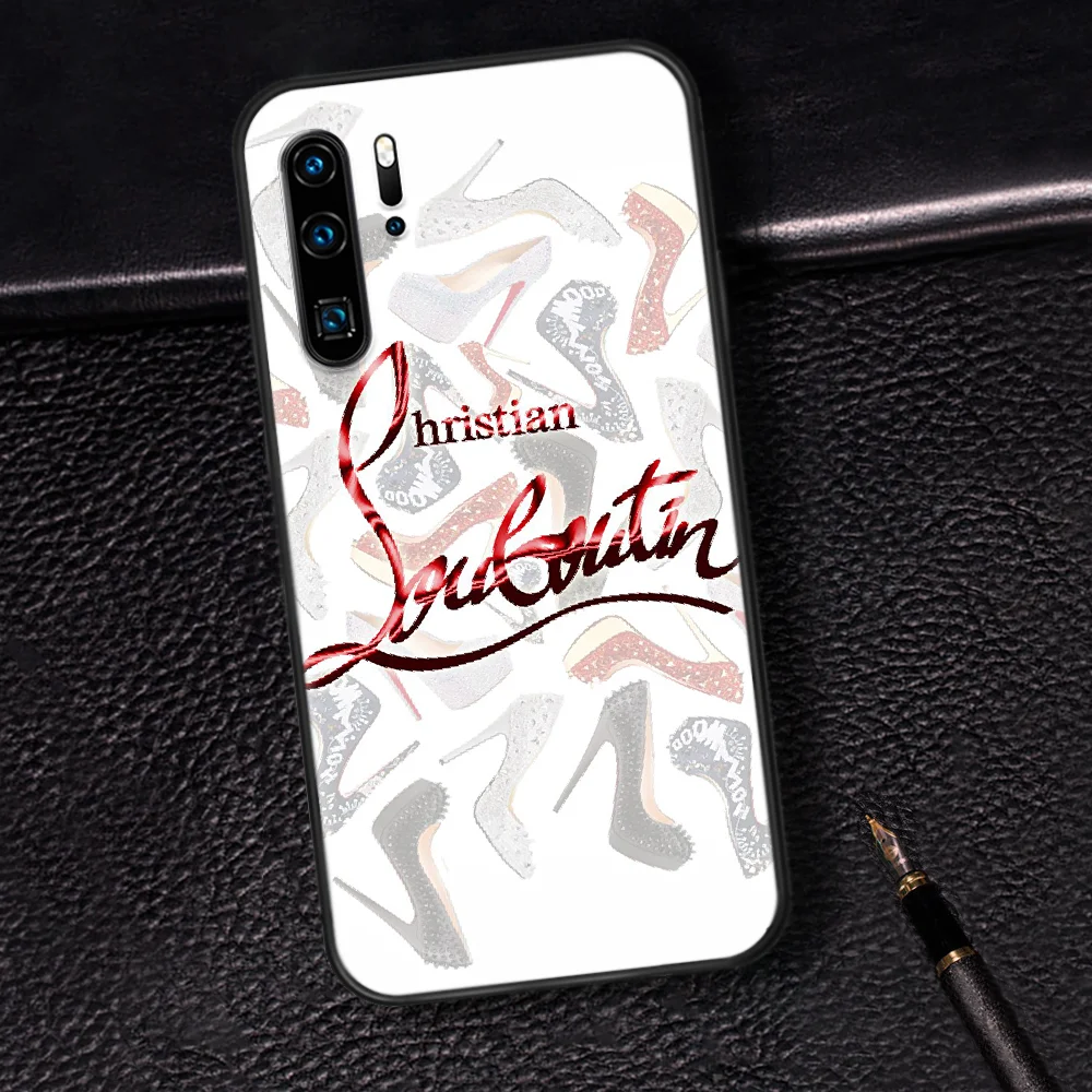 

French Brand Christian-Louboutins Phone Case For Huawei P Mate 10 20 30 40 Pro Lite Smart 2019 2021 black Prime Trend Shell Tpu
