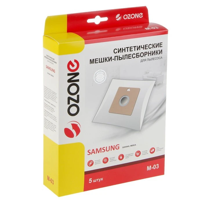Пылесборник синтетический Ozone micron M 03, 5 шт (Samsung VP 77 ) 1533196
