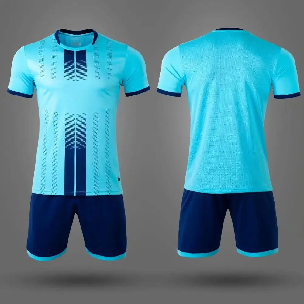 Sky blue-1 MAIBIAO,, Настраиваемые футбольные майки, набор, мужская футбольная команда, форма, набор, для мальчиков, детей, сделай сам, принт, футзальный костюм, фитнес, спортивная одежда, длинная - Цвет: Sky blue-1