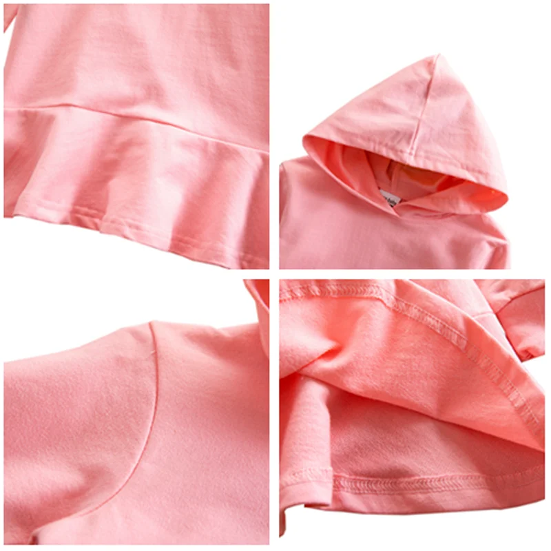 Girls Dresses Hooded Sweatshirt Kids Clothing Costumes 3-10Y Fashion letter ruffle for kids dresses | Детская одежда и обувь