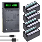 4 шт., аккумуляторы на 5200 мАч и зарядное светодиодный USB для Sony NPF550, NPF960, NPF970, NPF750, NPF770, NPF570, QM91D, TRU47E