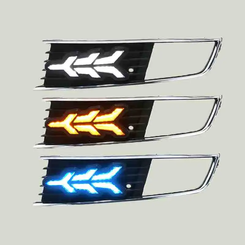 

1 Pair LED DRL Daytime Running Light For Volkswagen VW Lavida 2013 2014 with Yellow Trun Signal Light Blue Night Lamp