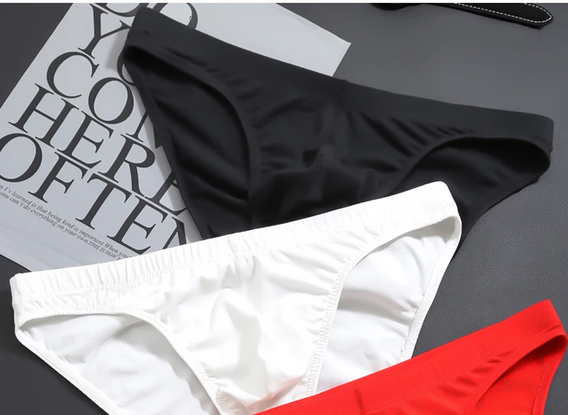 Мужские трусы брифы из хлопка темно синие дышащие слипы сексуальное нижнее белье