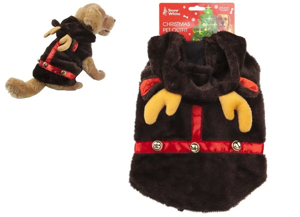 

Christmas Pet Outfit Reindeer Fleece Coat - One Size