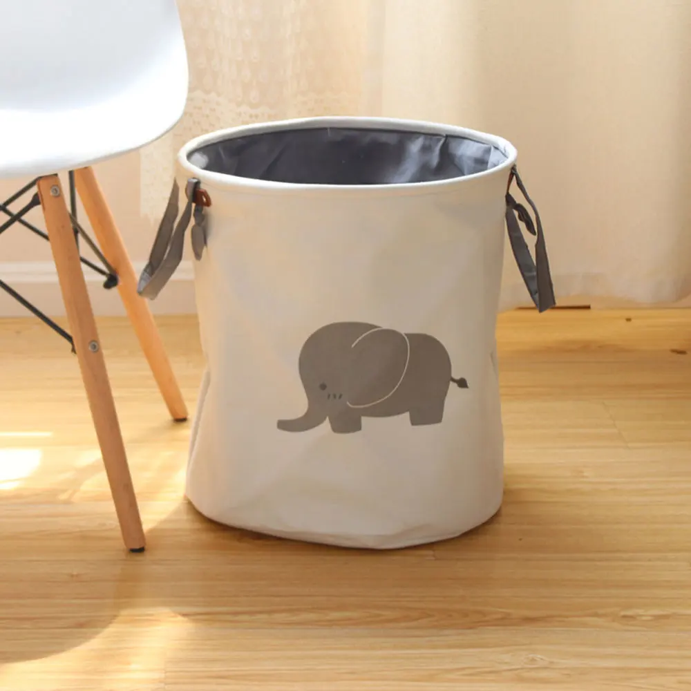 Модный мультяшный складной брезентовый корзина для грязной одежды ведро