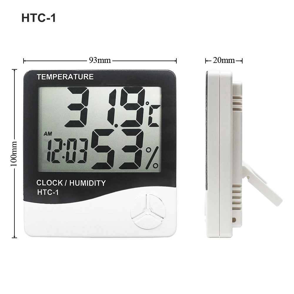 HTC-1 HTC-8, цифровой термометр, гигрометр, метеостанция, будильник, настенный электронный измеритель температуры и влажности