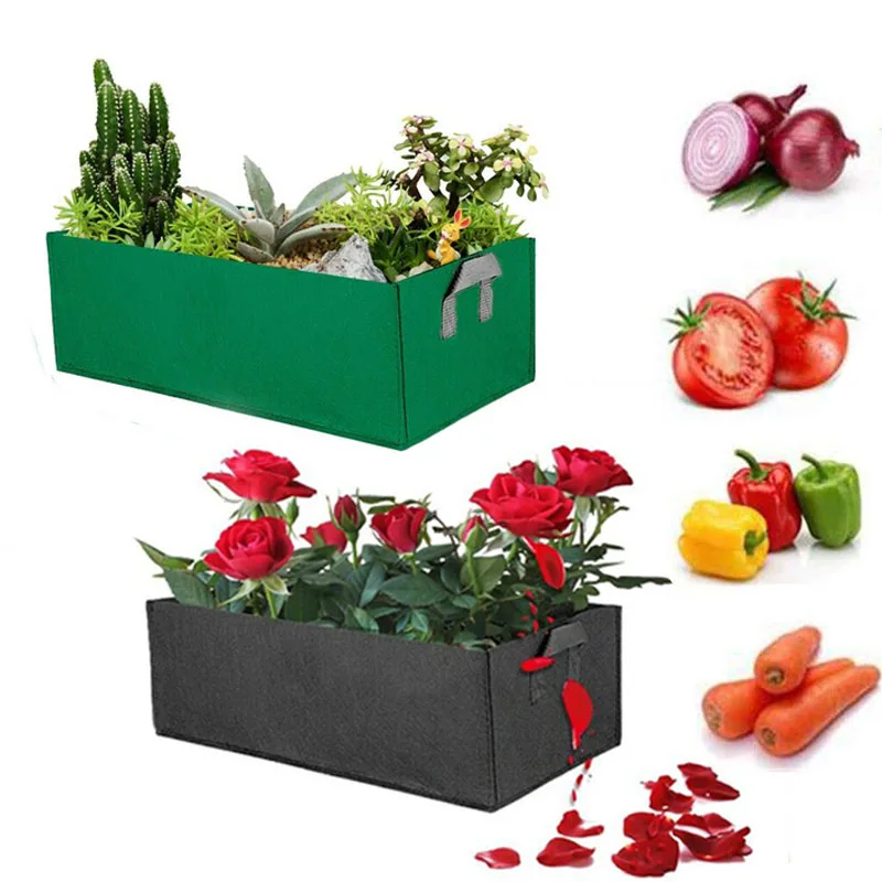 

Plant Grow Bags Square Raised Garden Bed Flowers Vegetable Bag Pot Planting Beds for Garden Tool Jardin Gardening U27