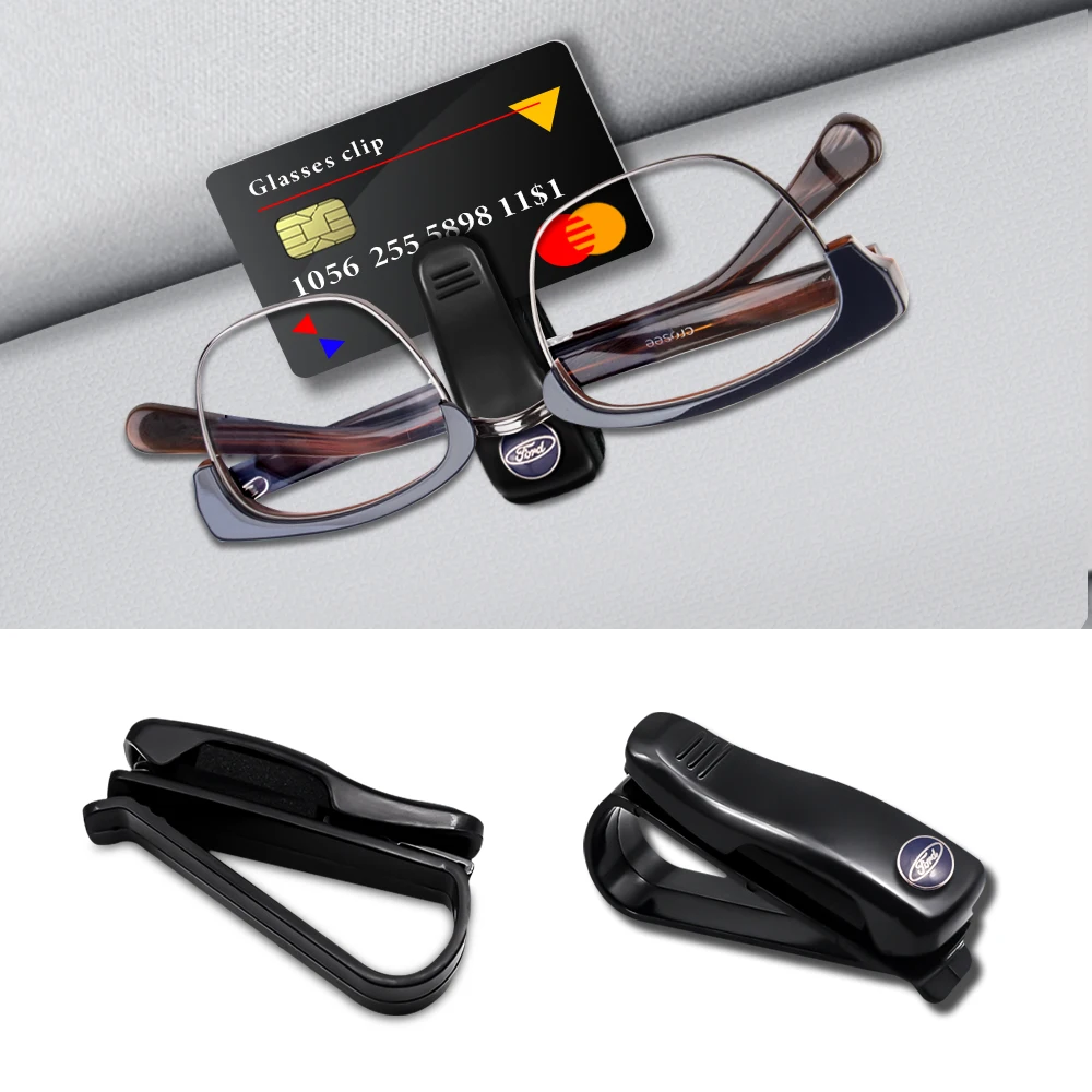

Universal Car Sun Visor Glasses Clip Sunglasses Box Card Ticket Holder Accessories Tools For Ford Focus 2 3 MK1 Mk2 Party Ranger