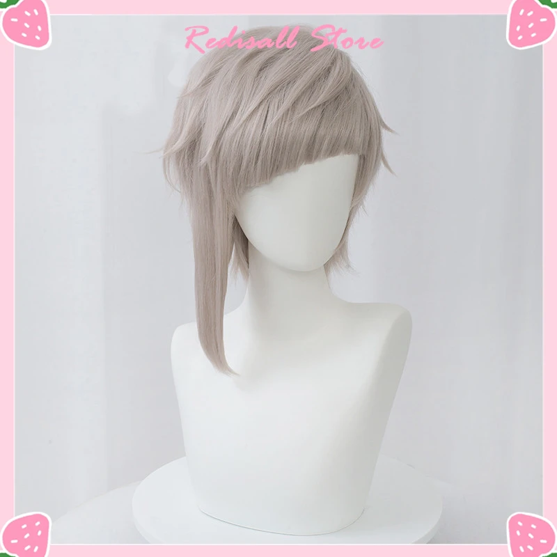 Bungou Stray Dogs Cosplay Atsushi Nakajima Wig Short Straight Light Gray Heat Resistant Hair Halloween Anime Role Play |