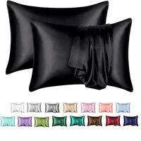 in stock satin pillowcase for hair and skin silk pillowcase 2 pack slip cooling satin pillow covers with envelope closure