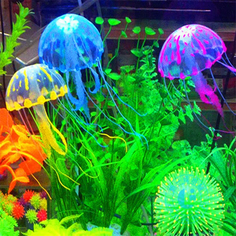 

Swim Glowing Effect Jellyfish Aquarium Decoration Fish Tank Underwater Live Plant Artificial Luminous Ornament Aquatic Landscape
