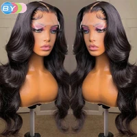 13x4 hd transparent body wave lace frontal human hair wig for black women 180 density preplucked glueless 13x6 lace frontal wig