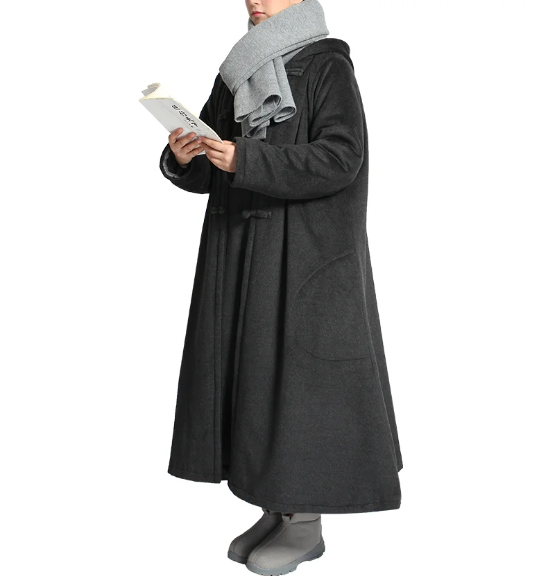 Женская зимняя теплая плащ унисекс для медитации халат боевых искусств пальто