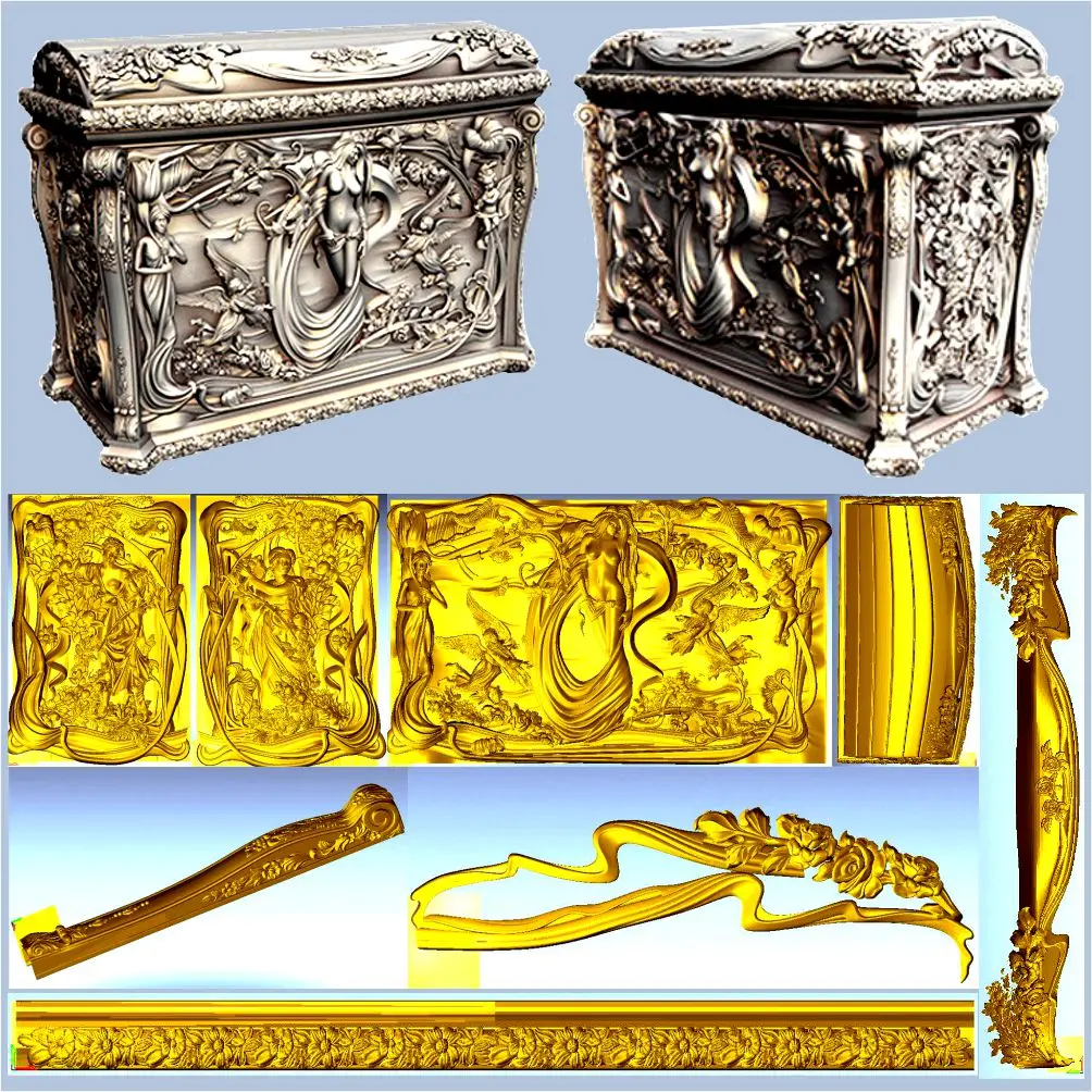 

Exquisite box design Box with naked girls 3d model STL relief for cnc STL format 3d model for cnc artcam vectric aspire