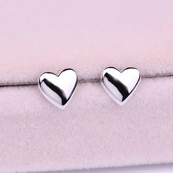 

925 Silver Stud Women's Japanese and Korean Version of Small Fresh Love Earbuds Sweet Heart-shaped Ear Accessories FSE002ABB