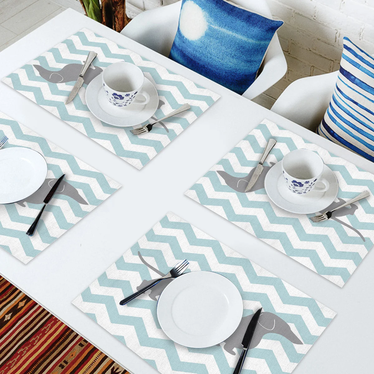 Коврик для стола с рисунком таксы и собаки кухонный декоративный коврик салфетка