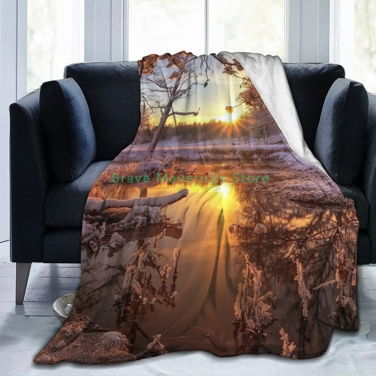 

New 3D Landscape Personality Printed Flannel Blanket Sheet Bedding Soft Blanket Bed Cover Home Textile Decoration