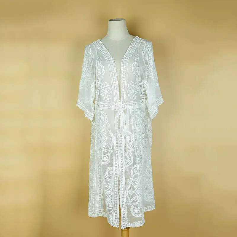 

Women Bikini Cover Up Floral Lace Hollow Crochet Swimsuit Cover-Ups Bathing Suit