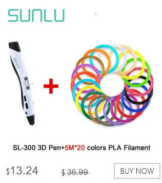SUNLU 3d Ручка лучший sl-300 3D ручки ABS и PLA нити diy Рисунок пером с ЖК-дисплеем по индивидуальным заказам с 5V 2A адаптер