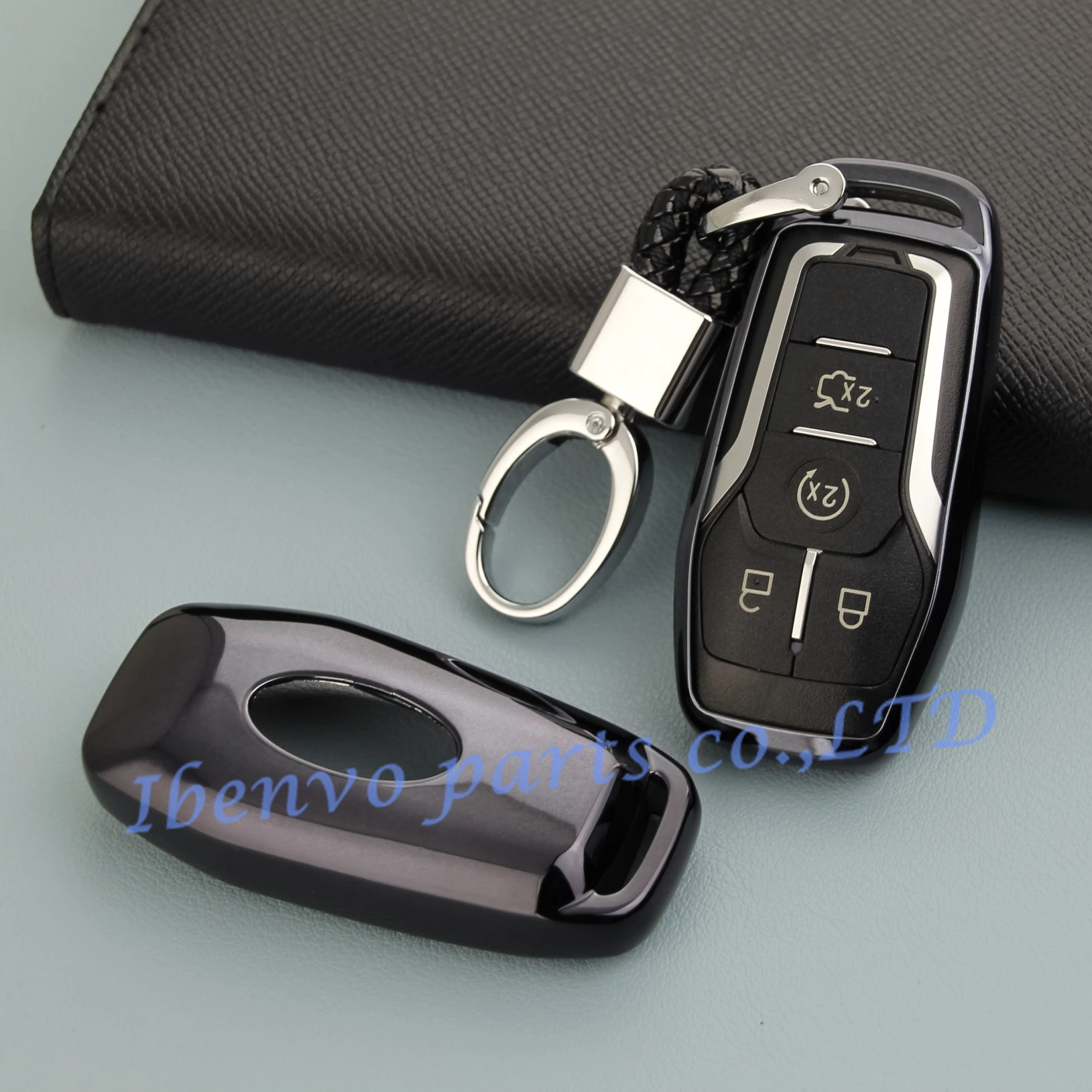 Ключ дистанционного управления цепь для Ford Mondeo Mustang EDGE EXPLORER Lincoln MKZ MKC MKX Черный Защитный чехол из ТПУ с застежкой Fob