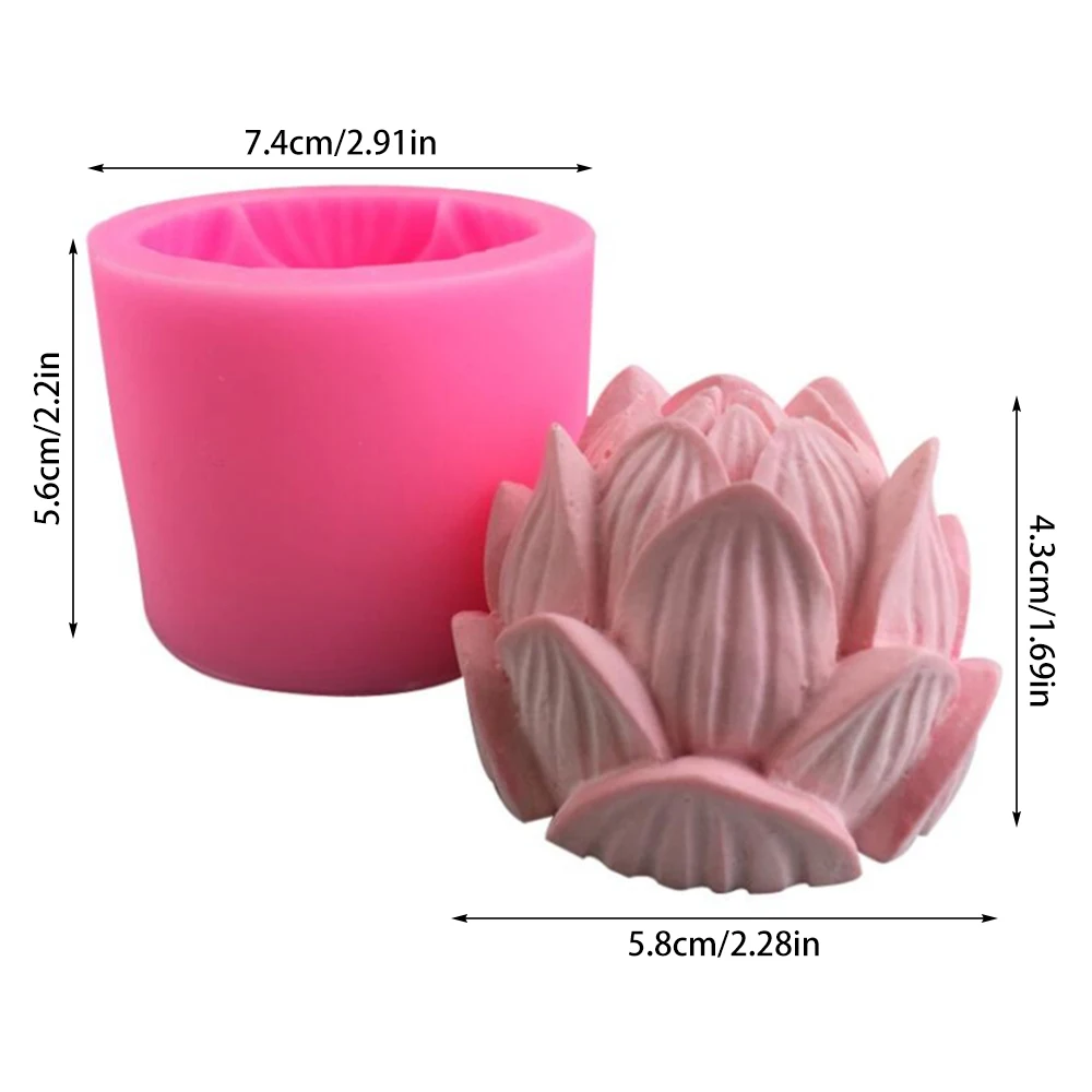 

Valentine's Day Lotus Flower Candle Wax Silicon 3D Soap Mold Cake Decoration Manual Handmade Resin Clay Plaster Gumpaste Mould
