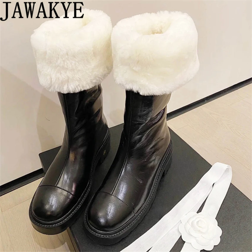 

Женские зимние сапоги до середины икры, теплые удобные сапоги с круглым носком, из плотной шерсти, зима 2021