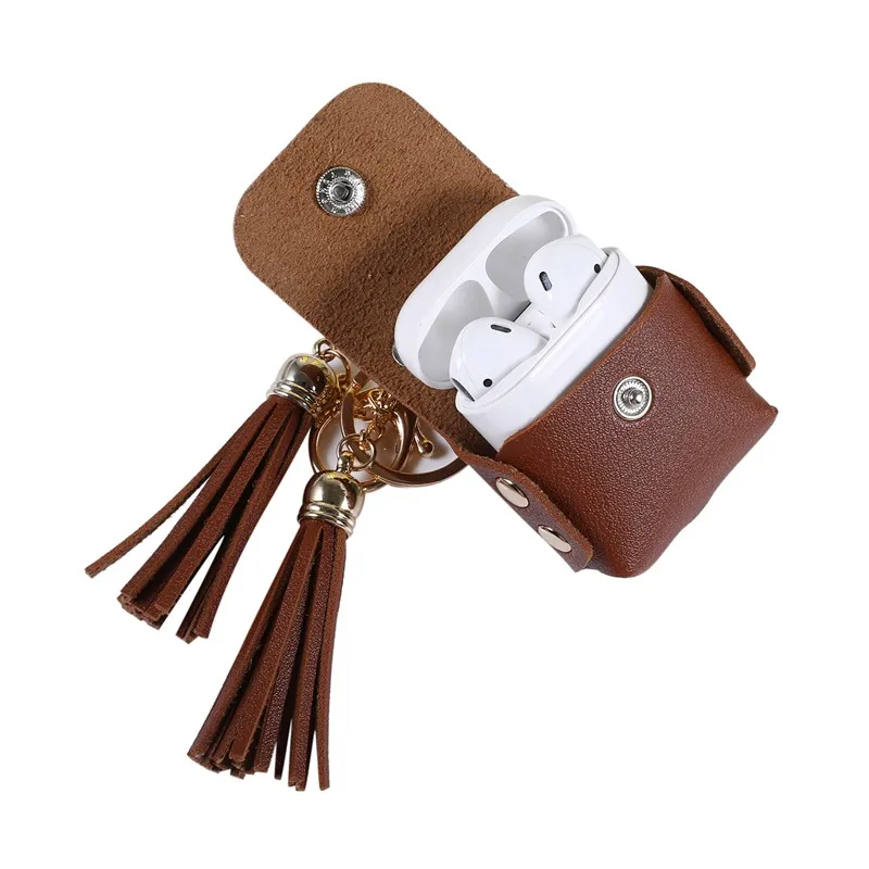 

fashion Solid color For AirPods 1 2 female pu leather Protective Cover Air Pod 3 Case For Airpods Headphone Carrying box fundas