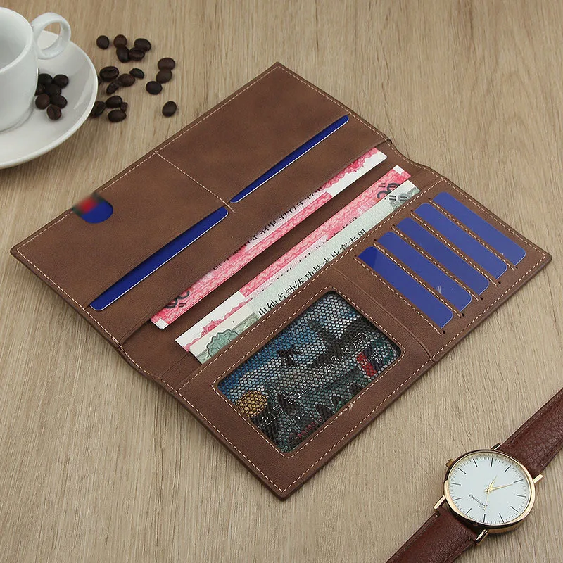 Мужской кошелек новинка Длинные мужские кошельки кожаный в стиле ретро для