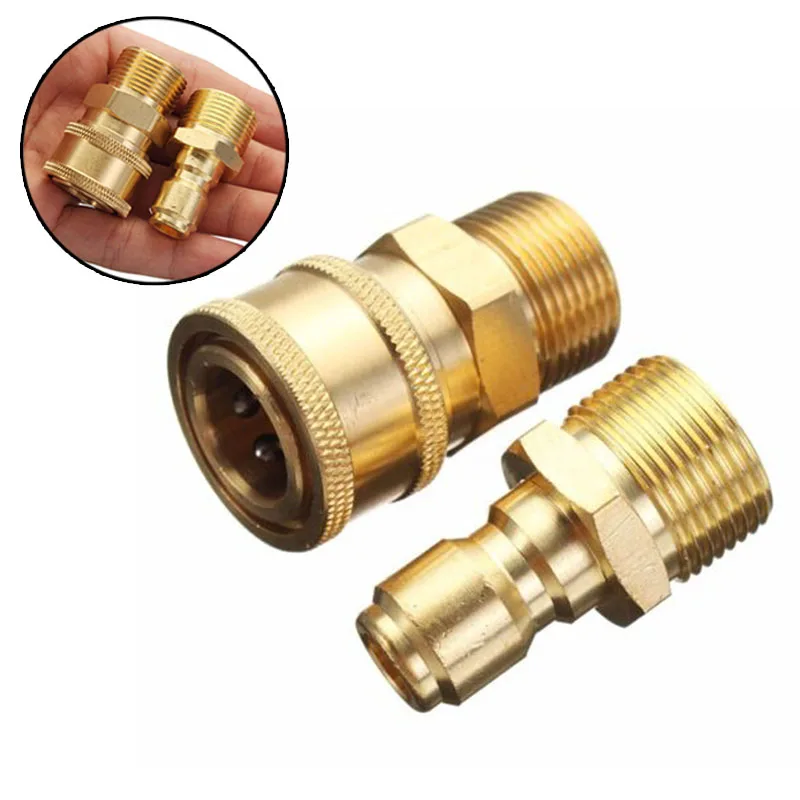 

2Pc M22 3/8 Quick Release Adapter Connecter Coupling 14.8MM For Pressure Washer