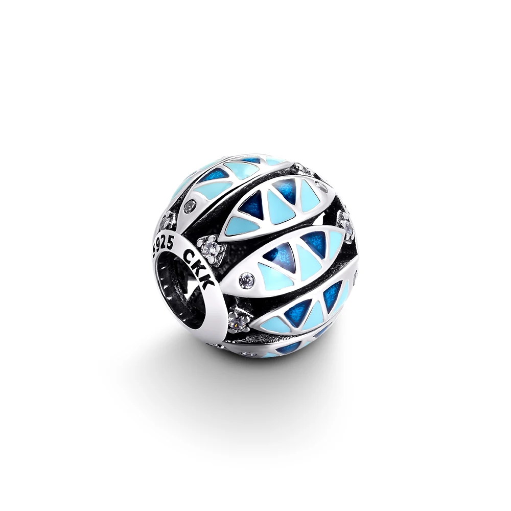 

Fits for Pandora Charms Bracelets Oceanic fish Beads with Blue Enamel & Clear CZ 100% 925 Sterling Silver Jewelry Free Shipping