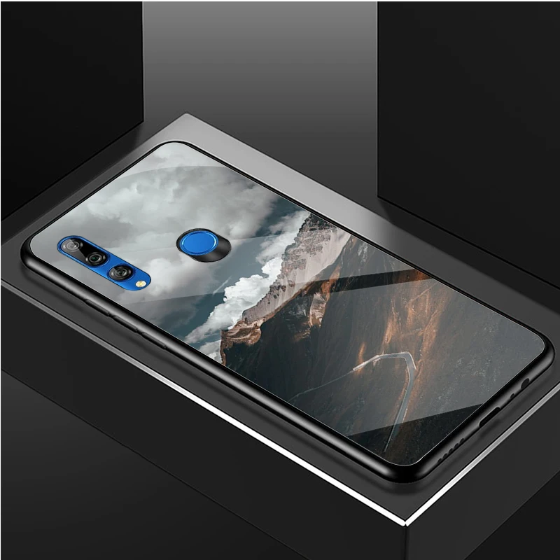 Чехол для Huawei honor 8X 9 10i 20i 20Lite 20Pro 30 Pro из закаленного стекла с изображением гор