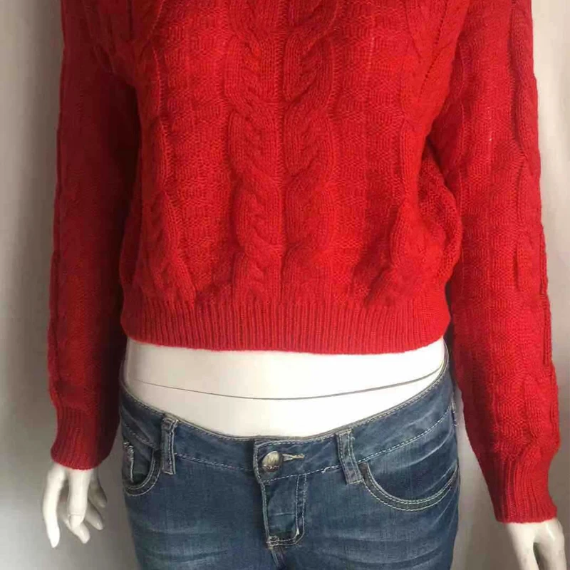 2020 Women Autumn Sweater Turtleneck Female Knitted Black Red Sweaters Short Pullover Ladies Knitwear Jumper Pull | Женская одежда