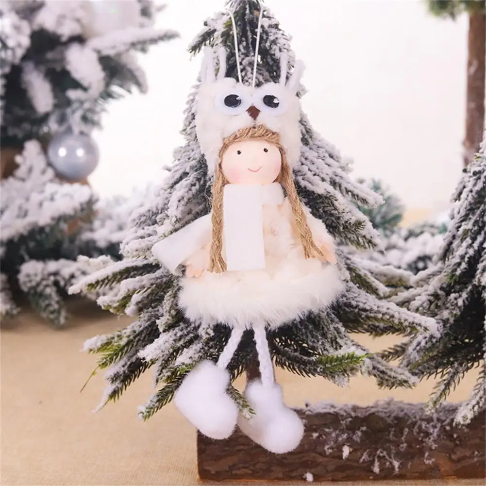 

2 Colors Great Adorable Angel Shape Doll Pendant Soft Plush Doll Eye-catching for Party